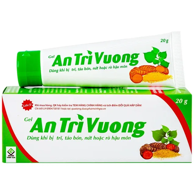 Gel An Trĩ Vương dùng khi bị trĩ, táo bón, nứt hoặc rò hậu môn (20g)
