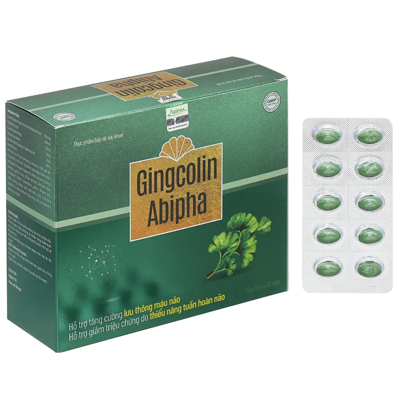 Gingcolin Abipha giúp hoạt huyết, hỗ trợ tăng cường lưu thông máu não hộp 100 viên 2