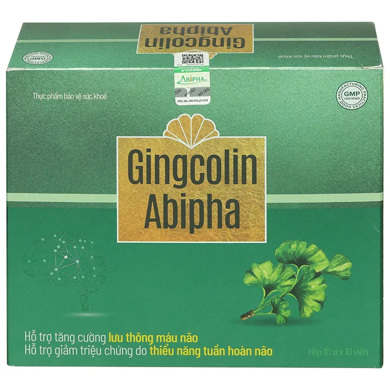 Gingcolin Abipha giúp hoạt huyết, hỗ trợ tăng cường lưu thông máu não hộp 100 viên 3