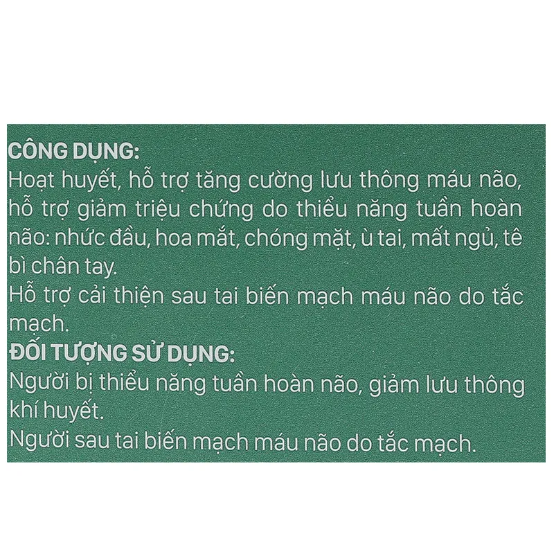 Gingcolin Abipha giúp hoạt huyết, hỗ trợ tăng cường lưu thông máu não hộp 100 viên 12