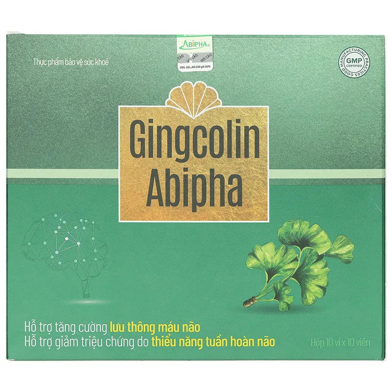 Gingcolin Abipha giúp hoạt huyết, hỗ trợ tăng cường lưu thông máu não hộp 100 viên 4