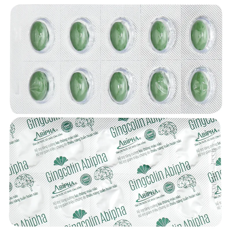 Gingcolin Abipha giúp hoạt huyết, hỗ trợ tăng cường lưu thông máu não hộp 100 viên 8