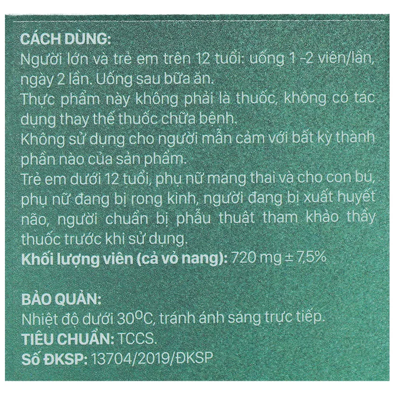Gingcolin Abipha giúp hoạt huyết, hỗ trợ tăng cường lưu thông máu não hộp 100 viên 9