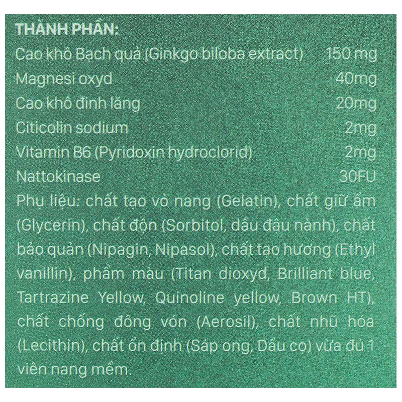 Gingcolin Abipha giúp hoạt huyết, hỗ trợ tăng cường lưu thông máu não hộp 100 viên 11