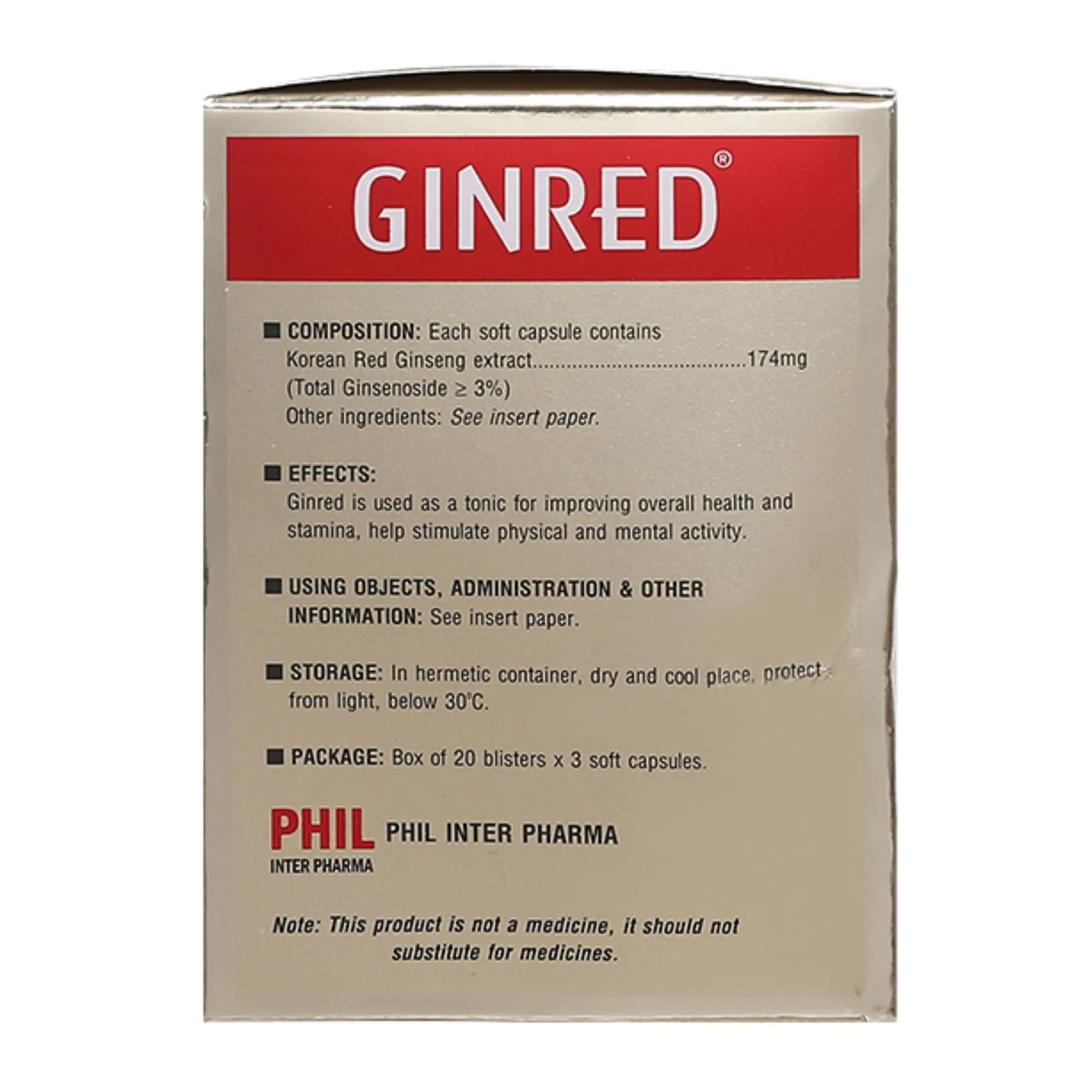 Ginred – Viên uống hỗ trợ tăng cường sinh lực, bồi bổ nguyên khí (60 viên) 3