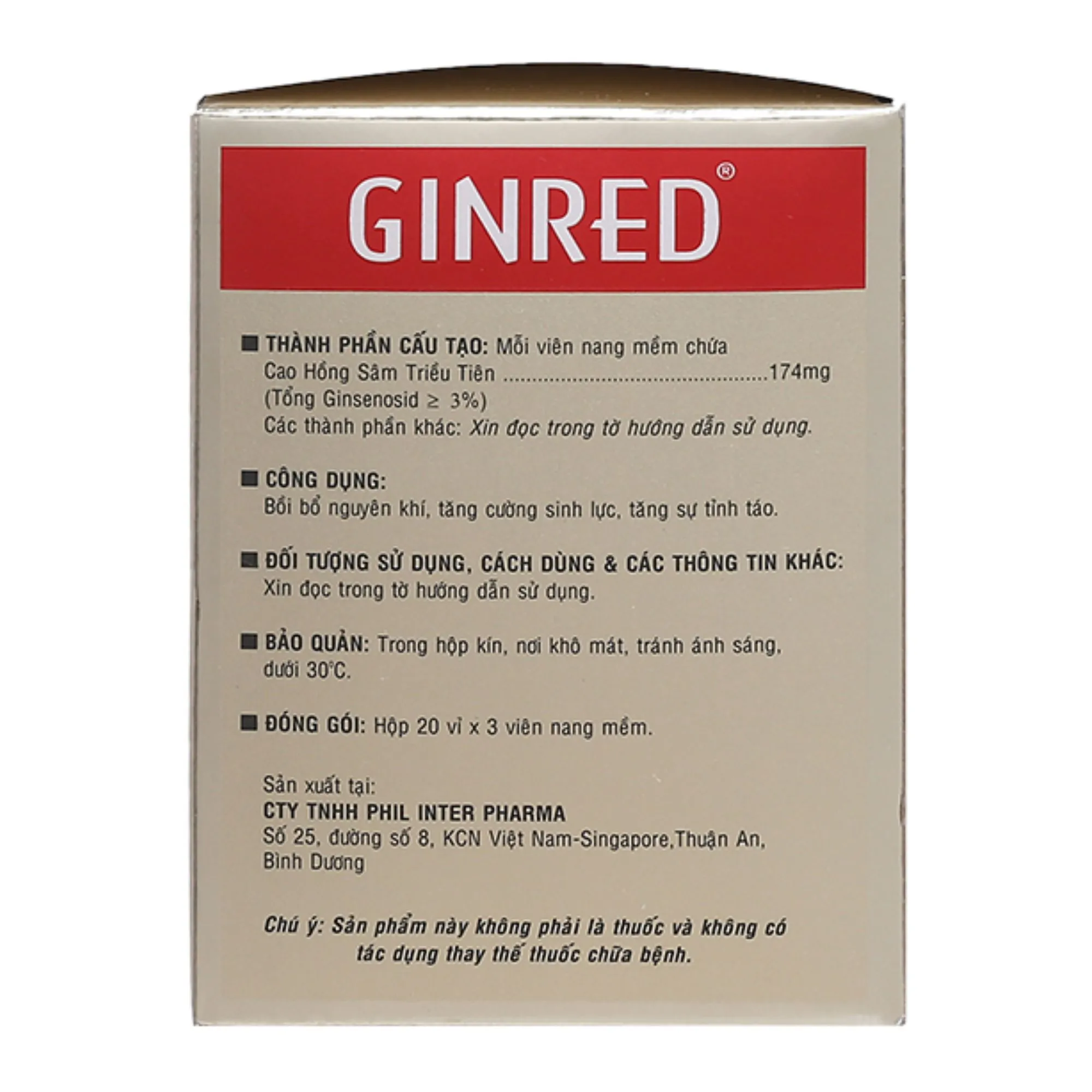Ginred – Viên uống hỗ trợ tăng cường sinh lực, bồi bổ nguyên khí (60 viên) 4