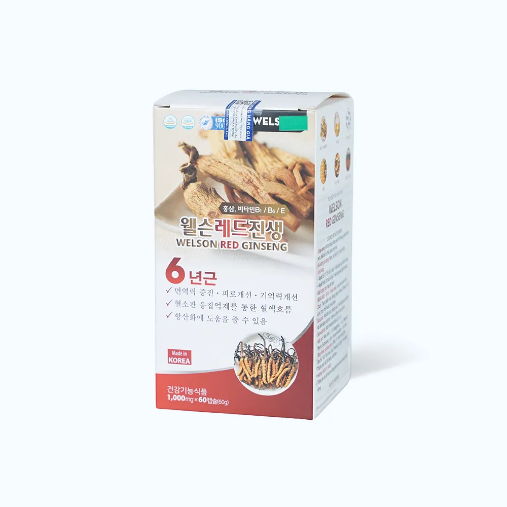 Hồng sâm Welson Red Ginseng (lọ 60 viên) giúp bồi bổ cơ thể 3