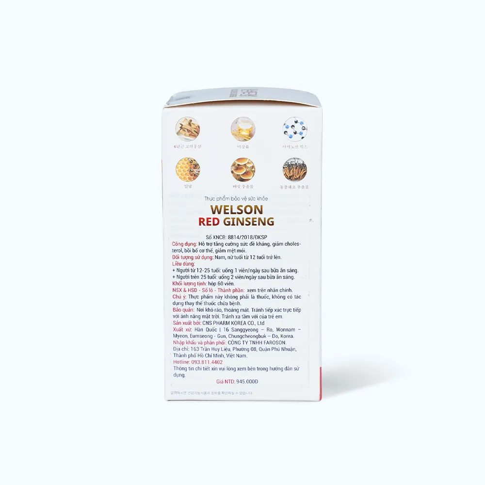 Hồng sâm Welson Red Ginseng (lọ 60 viên) giúp bồi bổ cơ thể 4