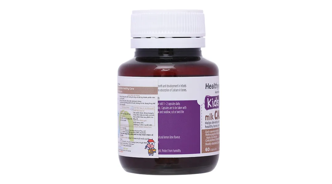 Healthy Care Kids Milk Calcium lọ 60 viên 4