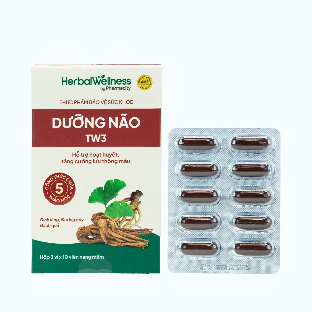 Herbal Wellness Dưỡng Não TW3 hỗ trợ hoạt huyết, tăng cường lưu thông máu (30 viên) 2