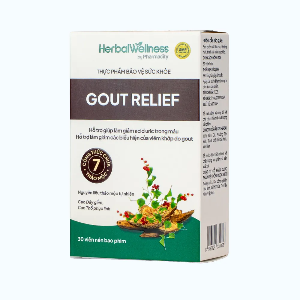 Viên uống Pharmacity Gout Relief (hộp 30 viên) hỗ trợ giảm đau do Gout 2