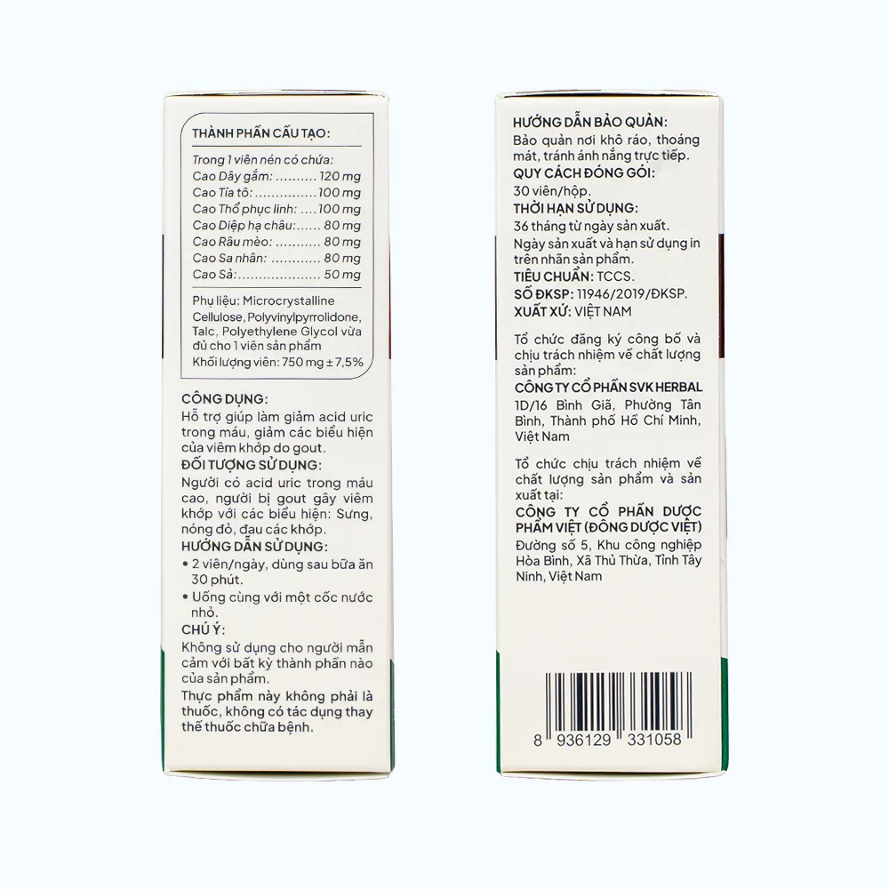 Viên uống Pharmacity Gout Relief (hộp 30 viên) hỗ trợ giảm đau do Gout 4