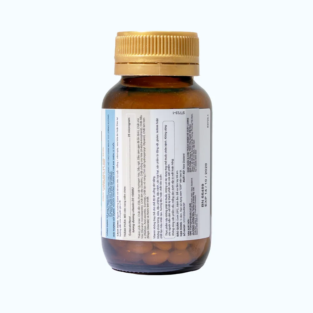 HERBS OF GOLD Vitamin D3 1000 Bổ Sung Vitamin D (Lọ 120 Viên) 2