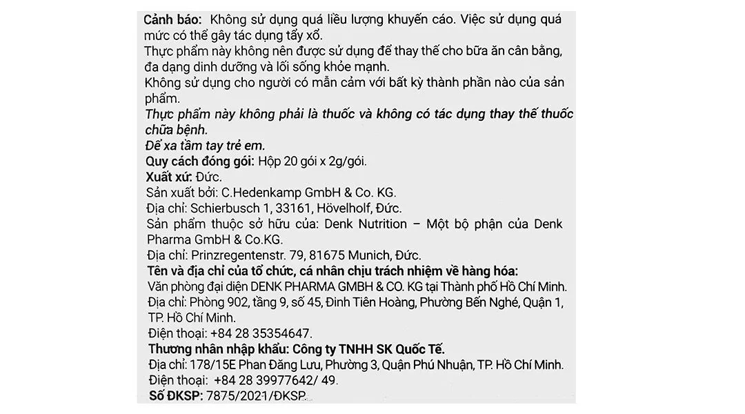 Immun Active Denk hỗ trợ nâng cao sức đề kháng hộp 20 gói x 2g 10