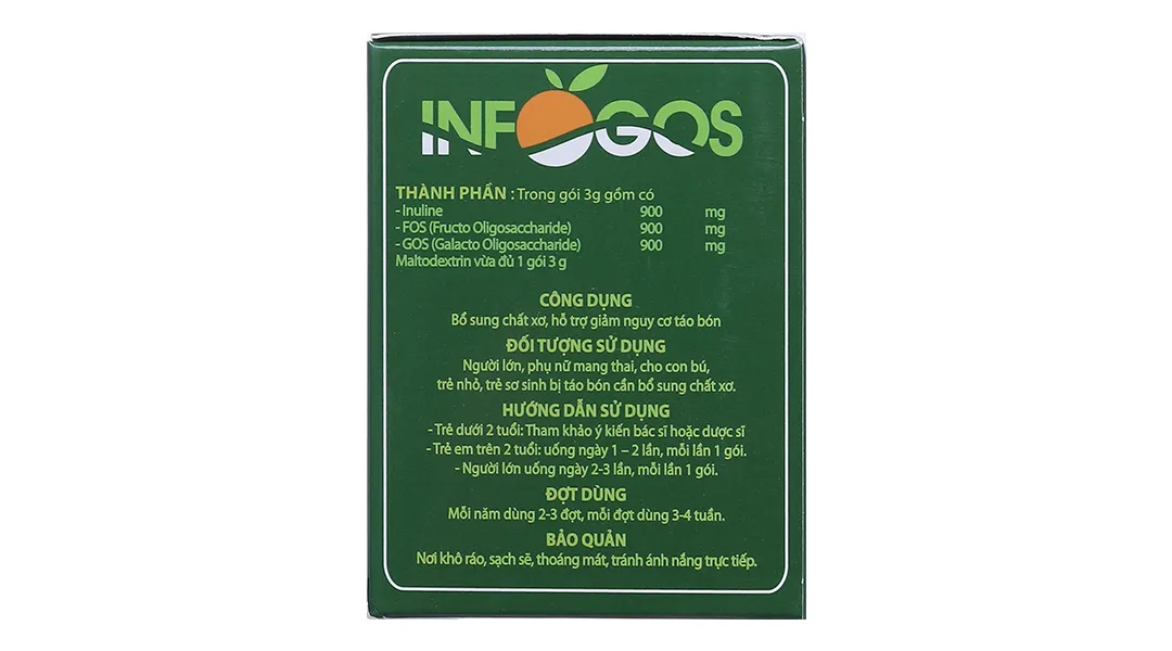 BỘT HÒA TAN GIÚP GIẢM TÁO BÓN INFOGOSS IAP 30 GÓI 12