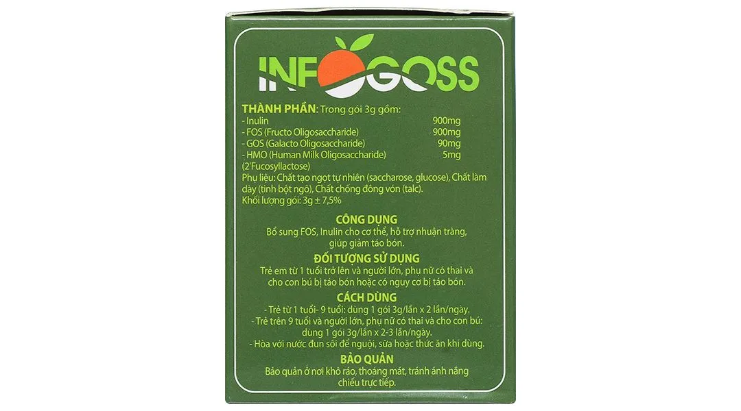 BỘT HÒA TAN GIÚP GIẢM TÁO BÓN INFOGOSS IAP 30 GÓI 6