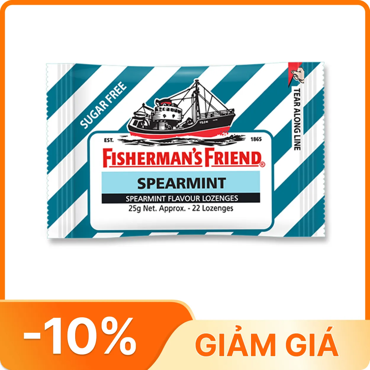 Kẹo con tàu Fisherman's Friend vị spearmint (25g)