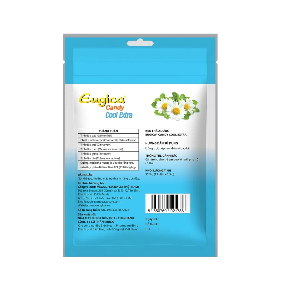 Kẹo thảo dược EUGICA COOL EXTRA (túi 15 viên) 2