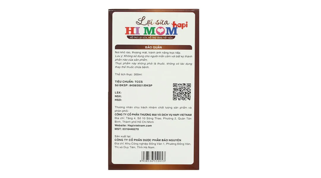 Lợi Sữa Hi Mom Hapi hỗ trợ tăng tiết sữa hộp 30 gói 5