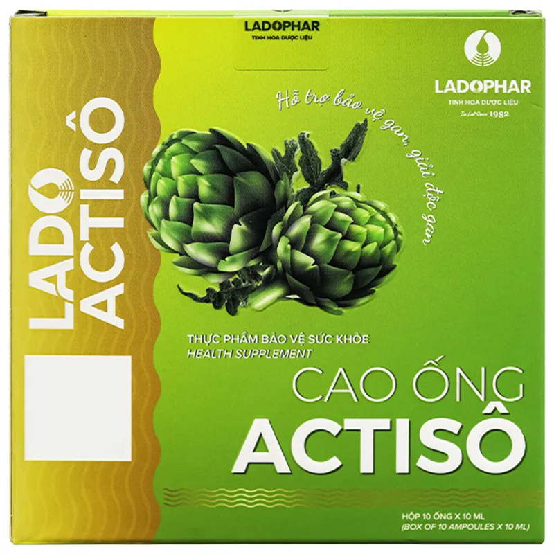 Nước uống Ladophar Lado Actiso (Hộp 10 ống) giúp bảo vệ và giải độc gan 2