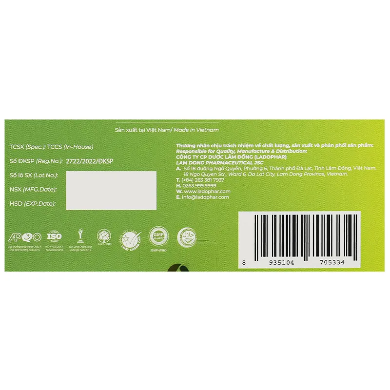 Nước uống Ladophar Lado Actiso (Hộp 10 ống) giúp bảo vệ và giải độc gan 8