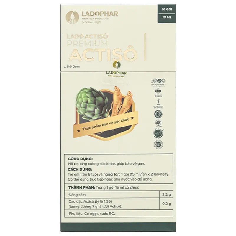 Cao nước Actiso Ladophar Premium (hộp 10 gói) giúp tăng cường sức khỏe, mát gan 2