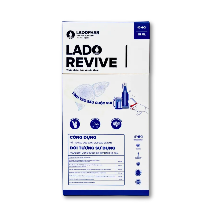 Lado Revive hỗ trợ giải độc gan, bảo vệ gan (Hộp 10 gói)