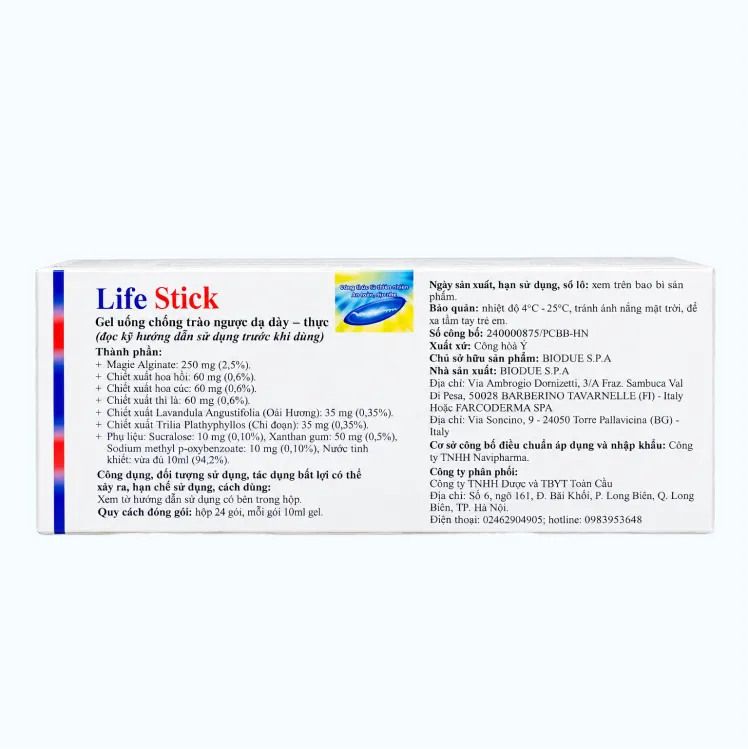 LIFE STICK Gel Uống Giảm Trào Ngược Dạ Dày – Thực Quản (Hộp 24 Gói) 5