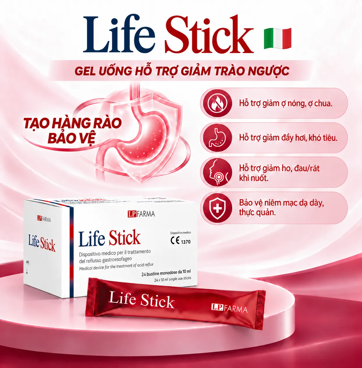 LIFE STICK Gel Uống Giảm Trào Ngược Dạ Dày – Thực Quản (Hộp 24 Gói) 7