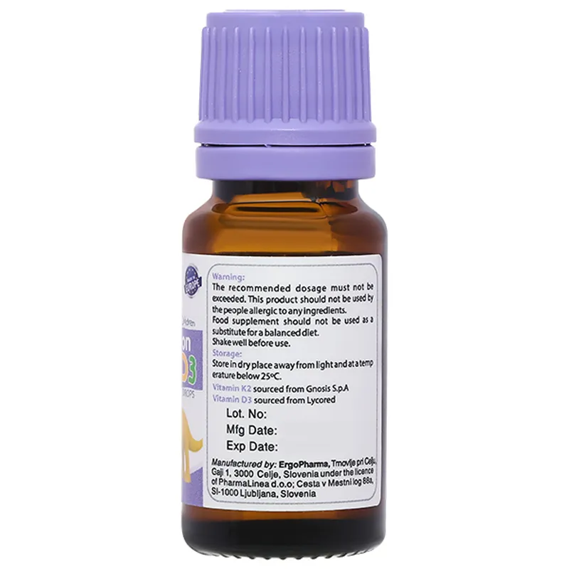 CHAI XỊT HỖ TRỢ HẤP THỤ CANXI LINEABON K2+D3 ERGOPHARMA 10ML 11