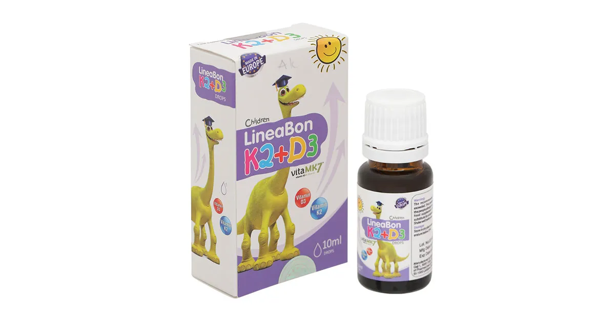 CHAI XỊT HỖ TRỢ HẤP THỤ CANXI LINEABON K2+D3 ERGOPHARMA 10ML 13