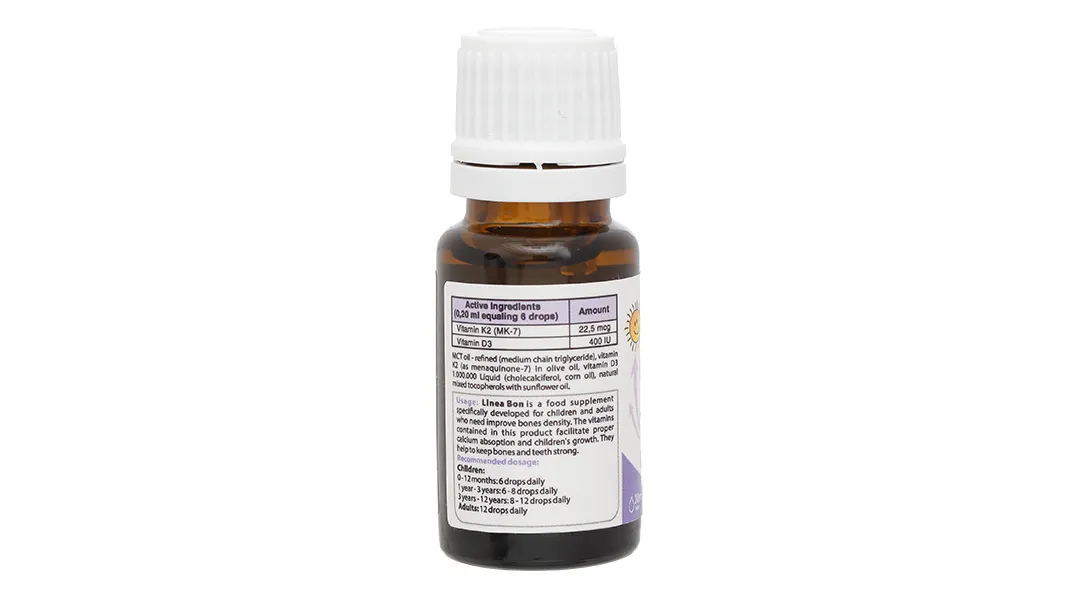 CHAI XỊT HỖ TRỢ HẤP THỤ CANXI LINEABON K2+D3 ERGOPHARMA 10ML 19