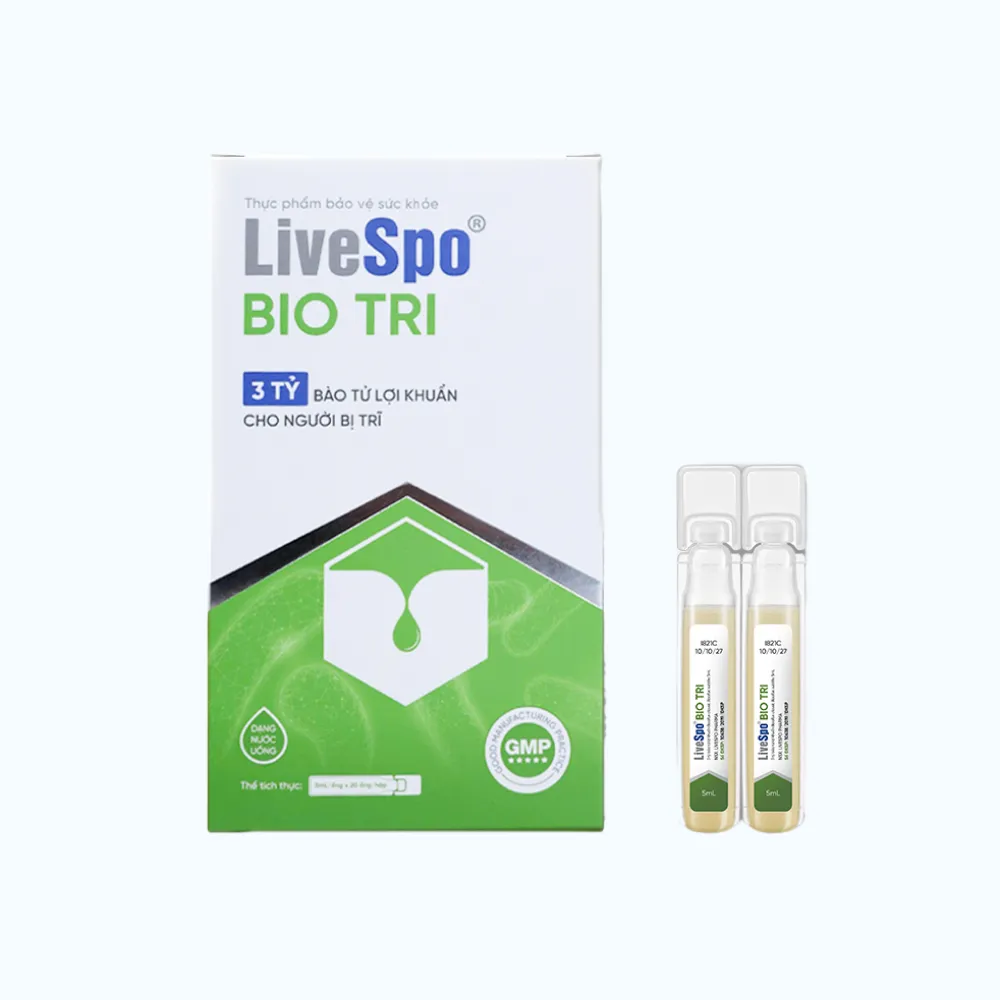 LiveSpo Bio Tri bào tử lợi khuẩn cho người trĩ, táo bón 20 ống x 5ml 2