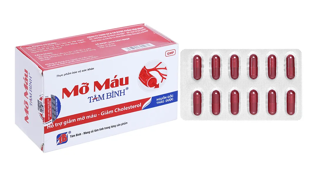 VIÊN UỐNG HỖ TRỢ GIẢM MỠ MÁU TÂM BÌNH 5X12 2