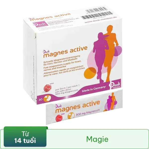 Magnes Active Denk cải thiện tình trạng mệt mỏi hộp 30 gói x 2.5g