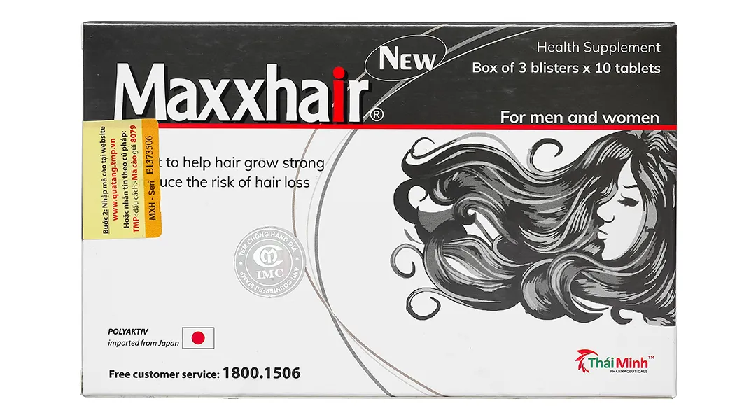 VIÊN UỐNG HỖ TRỢ MỌC TÓC MAXXHAIR NEW THÁI MINH 3X10 5