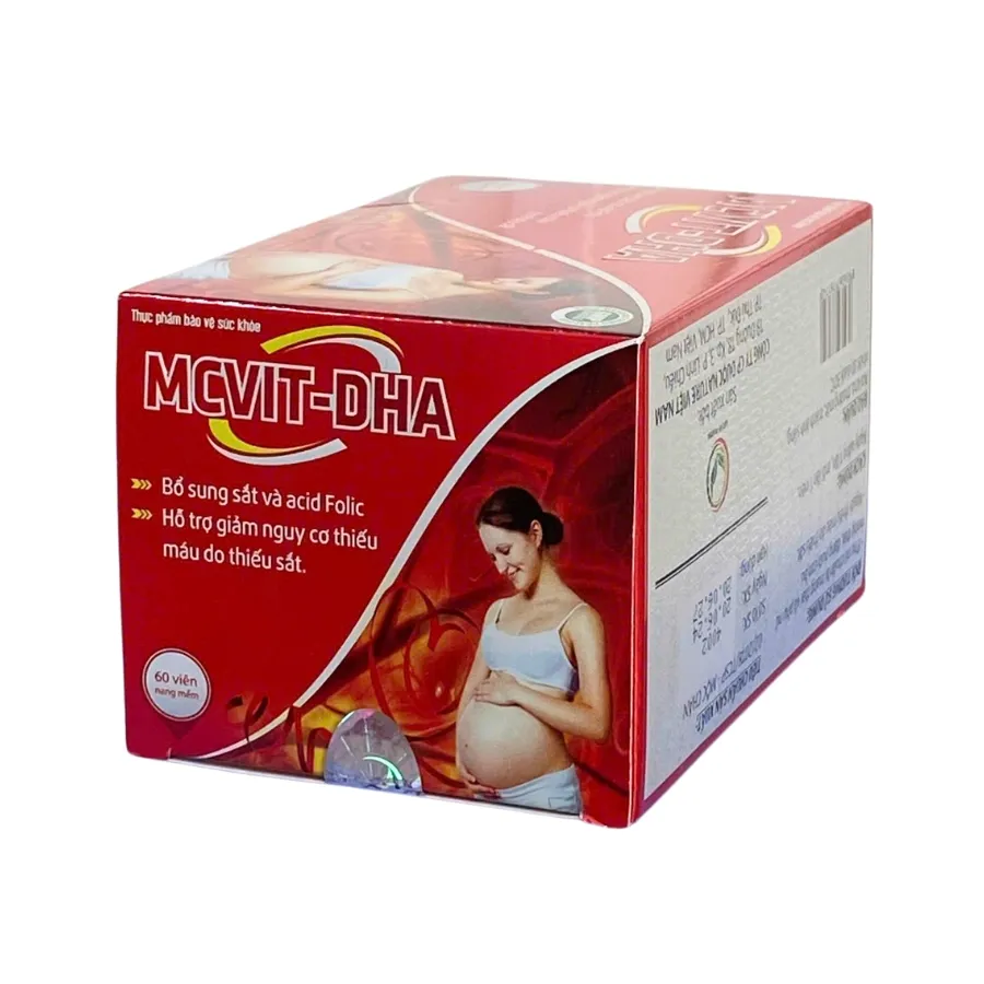 MCVIT-DHA - Viên uống bổ sung sắt và acid Folic (6 vỉ x 10 viên) 2