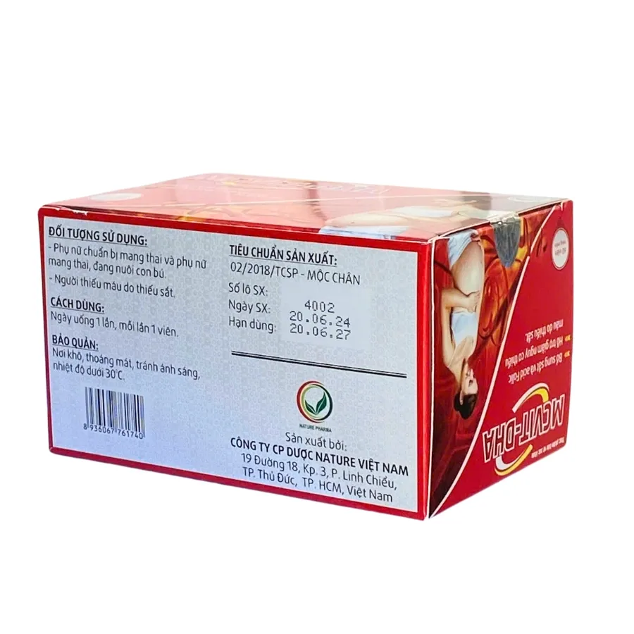 MCVIT-DHA - Viên uống bổ sung sắt và acid Folic (6 vỉ x 10 viên) 3