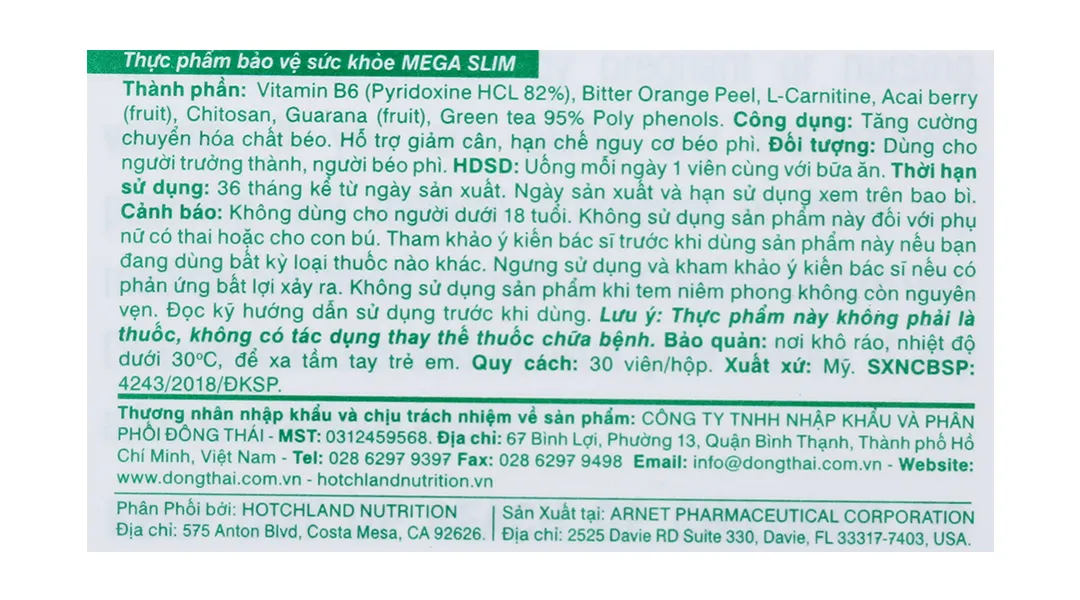 Mega Slim hộp 30 viên 6