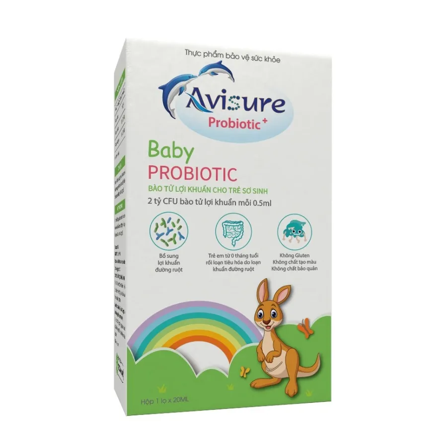 Men vi sinh Avisure Baby Probiotic giảm triệu chứng rối loạn tiêu hóa cho trẻ (20ml) 2