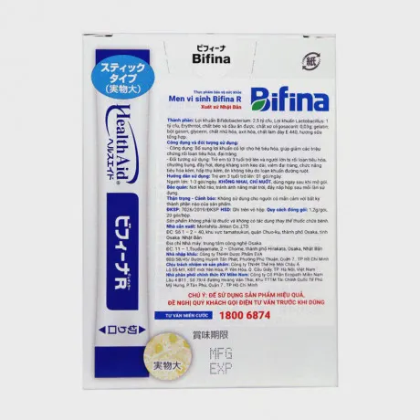 Men vi sinh Health Aid Bifina R hỗ trợ hệ tiêu hóa, giúp giảm các triệu chứng rối loạn tiêu hóa, đại tràng (Hộp 20 gói x 1.2g) 3