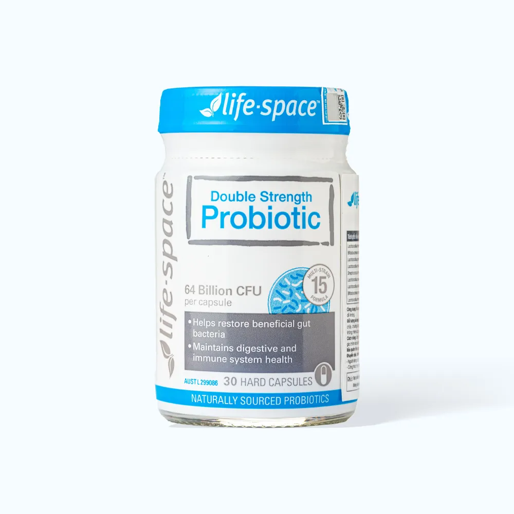 Men vi sinh Life Space Double Strength Probiotic (hộp 30 viên) hỗ trợ tiêu hóa