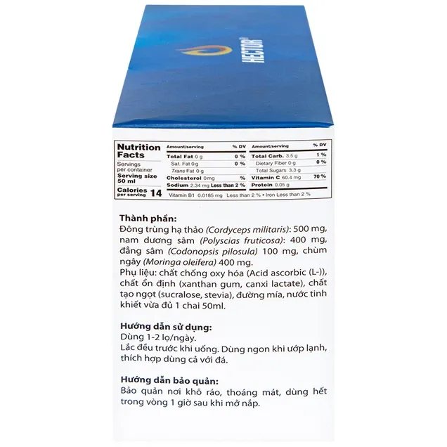 Nước Đông Trùng Hạ Thảo Hector Sâm (10 chai x 50ml) 7