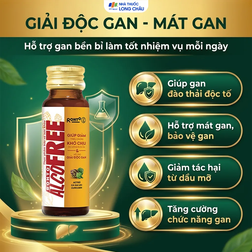 Dung dịch Alcofree giảm các triệu chứng khó chịu do uống rượu bia (10 chai x 50ml) 4