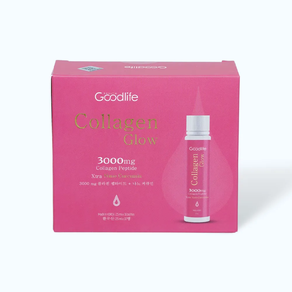 Nước uống Collagen Goodlife Collagen Glow 3000mg (Hộp 10 ống) hỗ trợ làm đẹp da