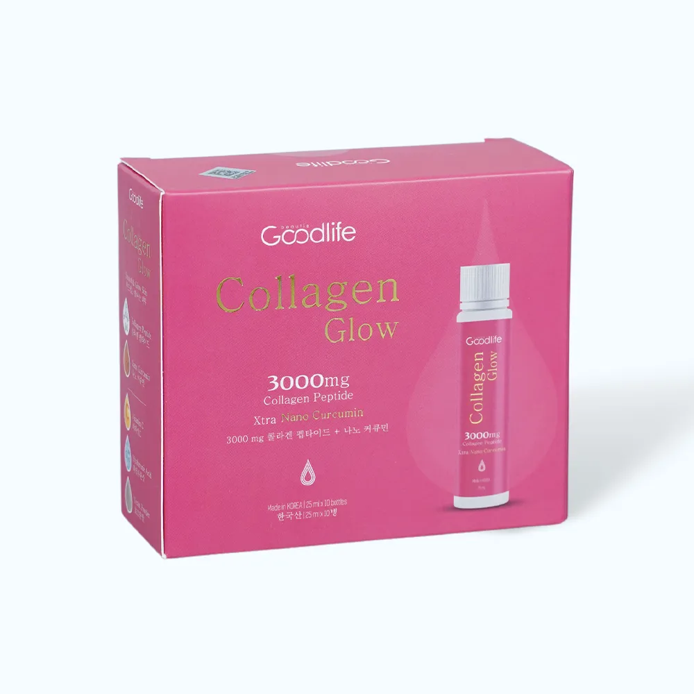 Nước uống Collagen Goodlife Collagen Glow 3000mg (Hộp 10 ống) hỗ trợ làm đẹp da 3