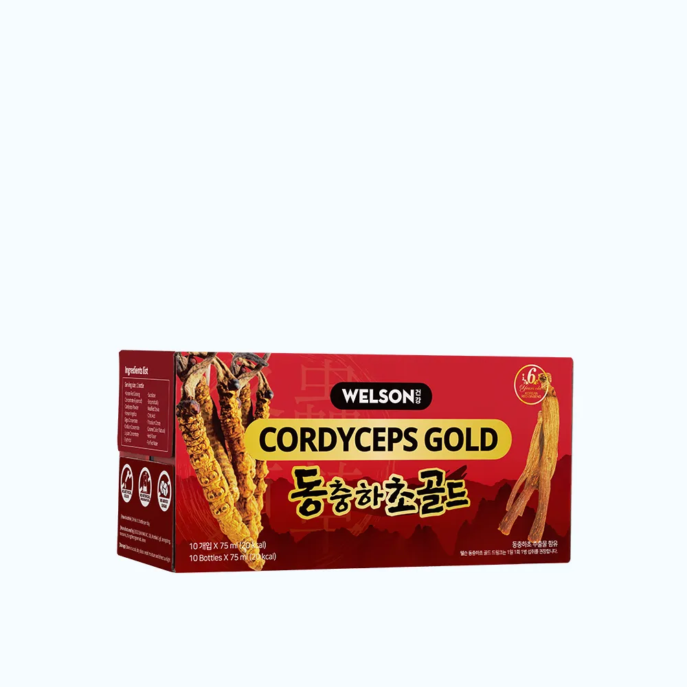 Nước Uống Hồng Sâm Đông Trùng Hạ Thảo Hàn Quốc - Welson Cordyceps Gold (Hộp 10 chai) 3