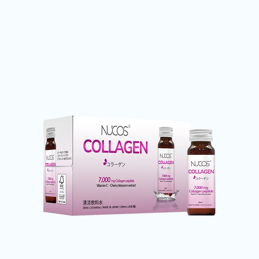 Nước uống NUCOS Collagen 7000mg & 170mg C hỗ trợ chống lão hóa, đẹp da (Hộp 10 chai x 30ml)