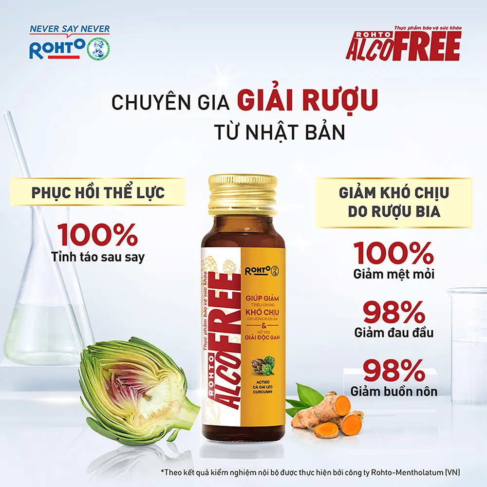 Nước uống Rohto Alcofree 50ml hỗ trợ giải rượu, mát gan, giải độc gan 5