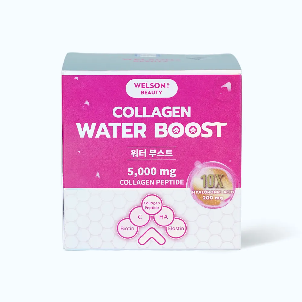 Nước uống Welson Beauty 10x Water Boost (hộp 6 chai) giúp bổ sung collagen